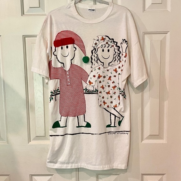 Pinwheels Tops - Christmas Mom's Oversize Sleep T-shirt Pinwheels Fun Kids holiday Ugly Sweater